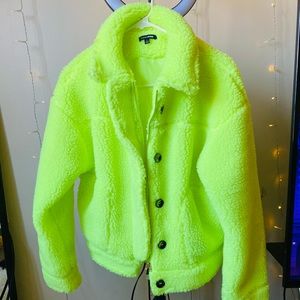 New never worn Fashionova Neon green jacket